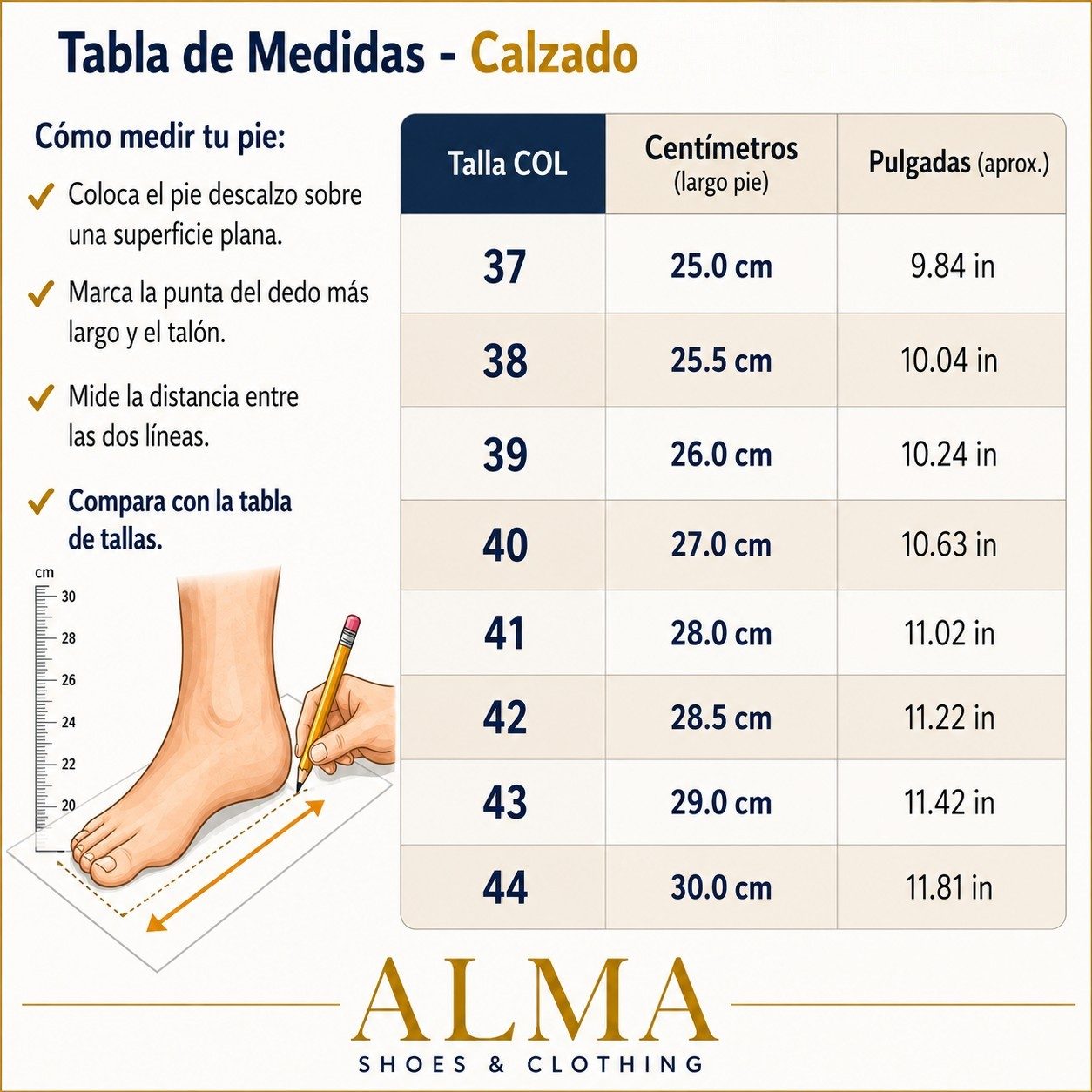 Guia Tallas Hombre